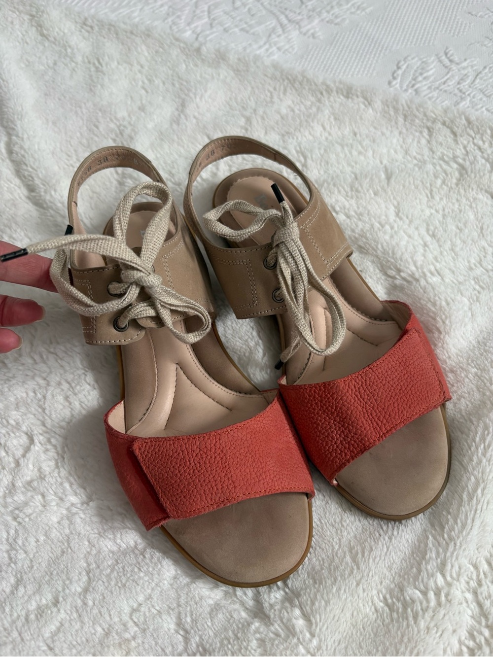 Beautifeel Jenna wedge sandals terracotta taupe size 38, 7-7.5